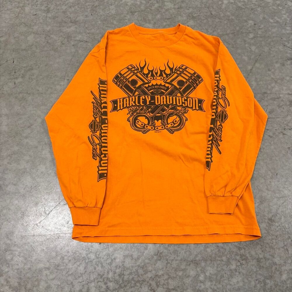 Harley-davidson Men's Orange T-shirt